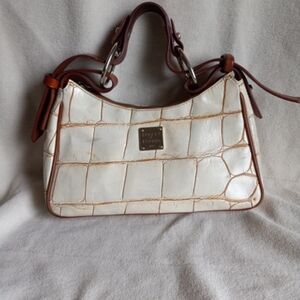 Vintage Dooney And Bourke Handbag Small White and Brown